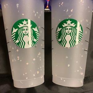 2 Starbucks Color-changing confetti cold cups!